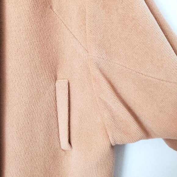Victor Alfaro Luxury Rabbit Hair Wool Blend Camel Cocoon Coat Dolman Sleeves - Picture 7 of 12